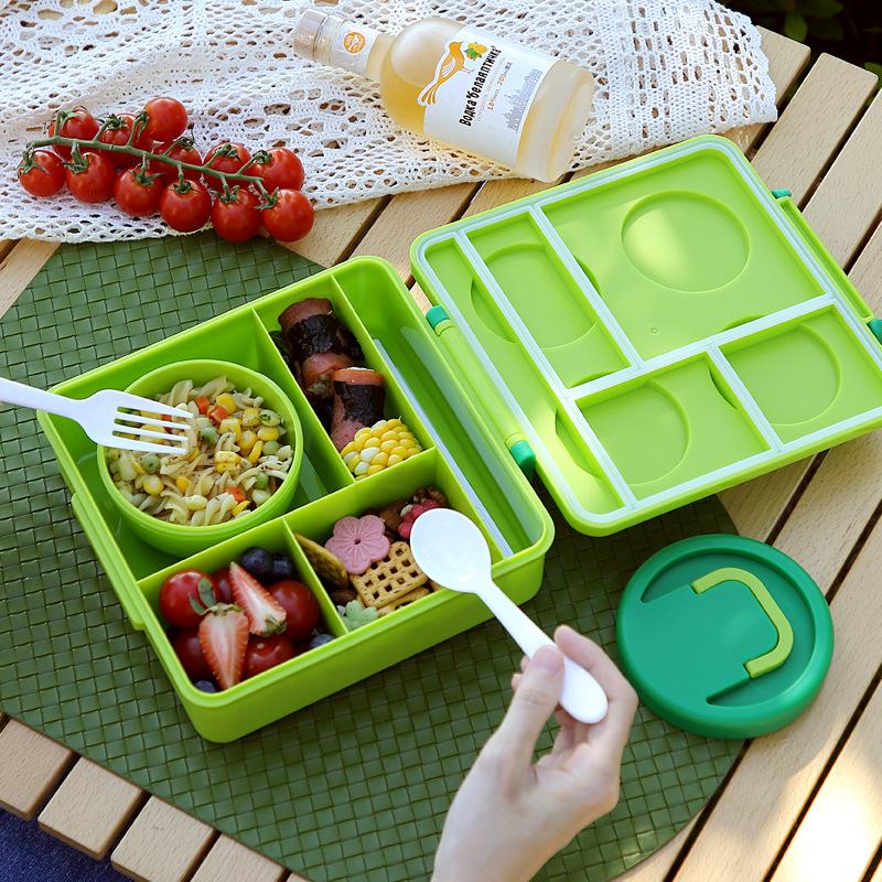 Creative Building Blocks Lunch Box Picnic Salad Bento Box Microwave Available Heating Student School Office Fruit Food Container