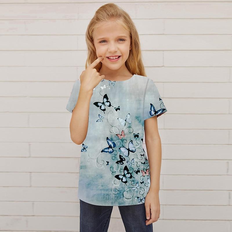 Summer T-Shirt Short Sleeved Energetic Sports Fashion Children Aged 3-12 Outdoor Leisure Daily