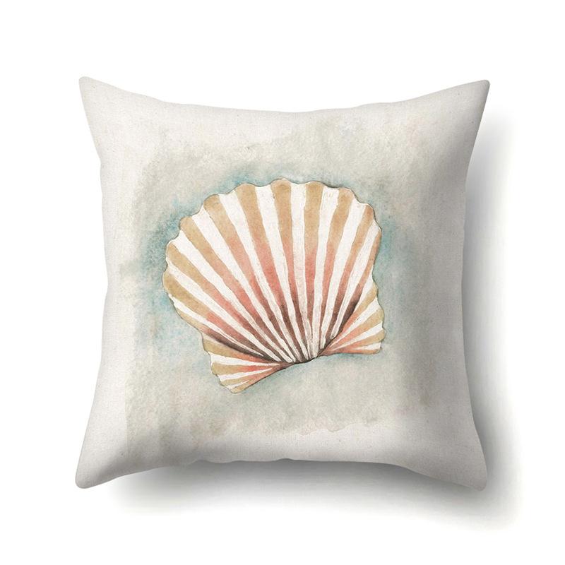 Blue Ocean Seaweed Polyester Pillow Case Car Decoration Home Print Pillow Bedside Sofa Waist Cushion Cover