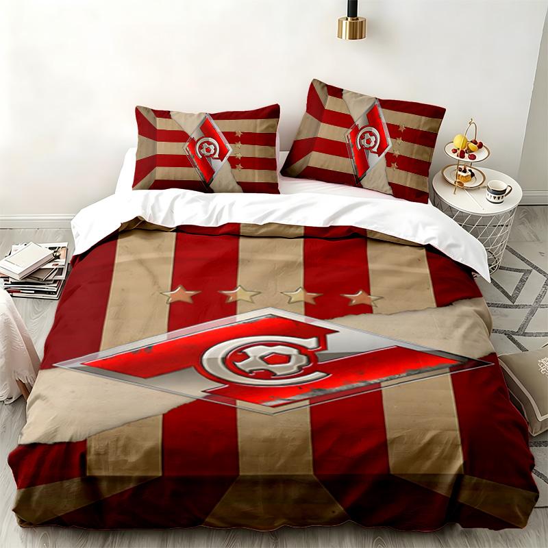 FC Spartak Moskau 3-teiliges Set Perfekt für das Schlafzimmer Bequemes Bettwäsche-Set enthält einen Bettbezug und zwei Kissenbezüge Ideales Geburtstags- oder Weihnachtsgeschenk