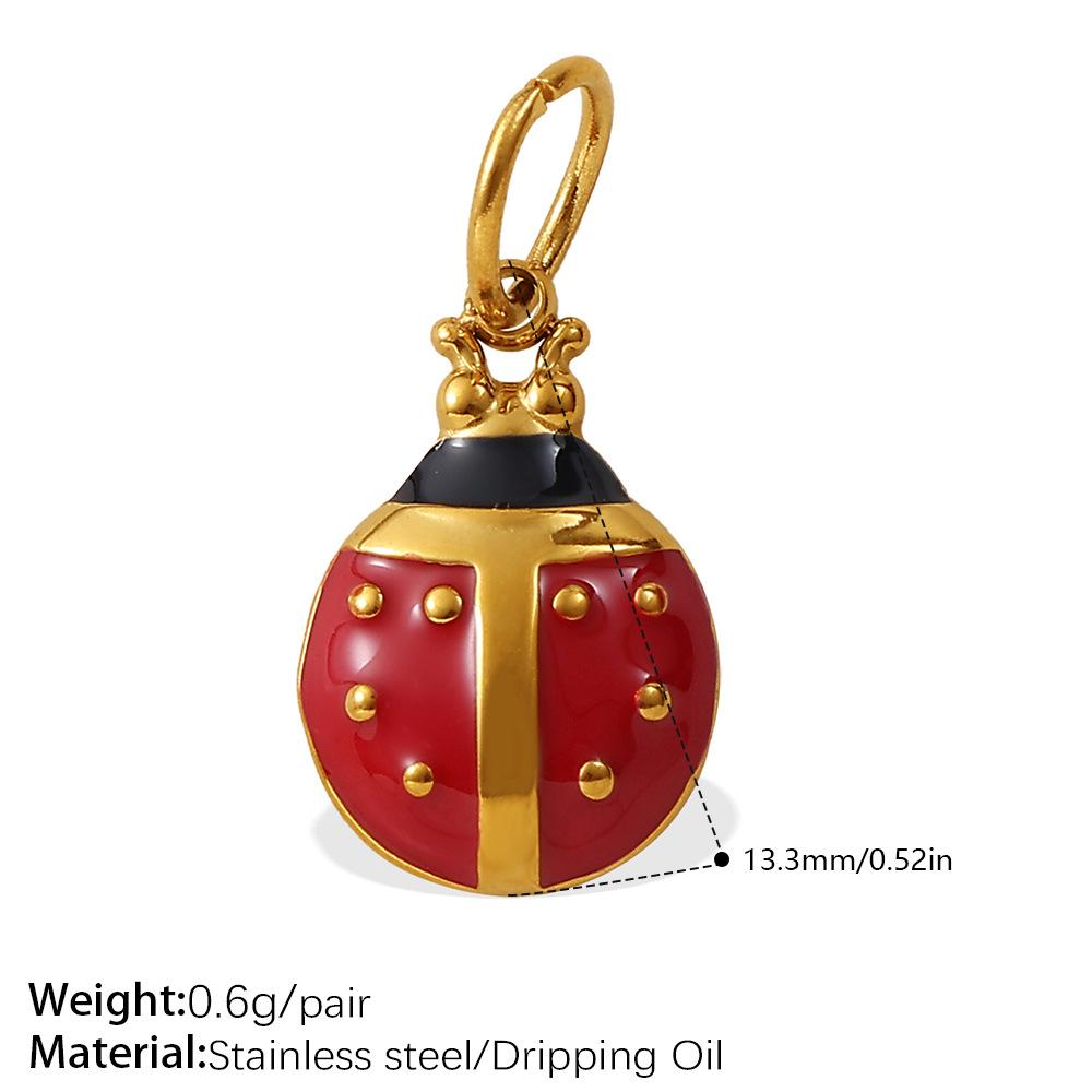 Cartoon Oil Dripping Fruit Diy Pineapple Pendant Stainless Steel Gold-Plated Dopamine Accessories