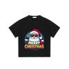 Christmas T Shirt Black Santa Claus with Sunglasses Merry Christmas Print for Holiday Party