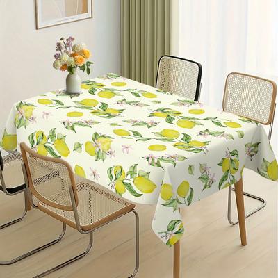 Summer Fruit Lemon Waterproof Plastic Tablecloth Holiday Party Birthday Party Decor Kids Table Cloth Dining Table Cover Kitchen