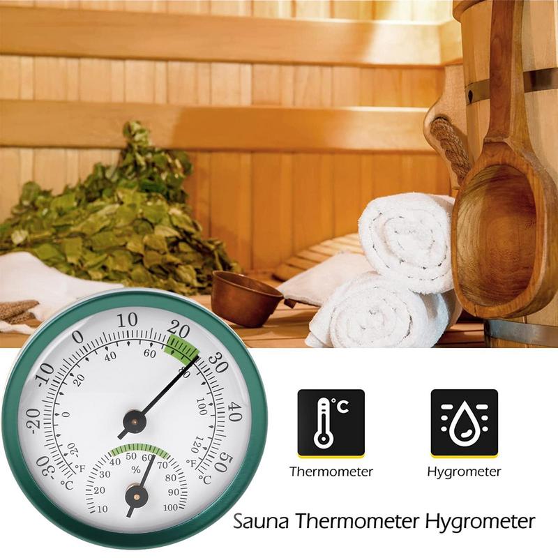Mini Round Pointer Temperature Meter Hygrometer Double Pointer Hygrometer Indoor Outdoor Thermometer for Indoor Offices