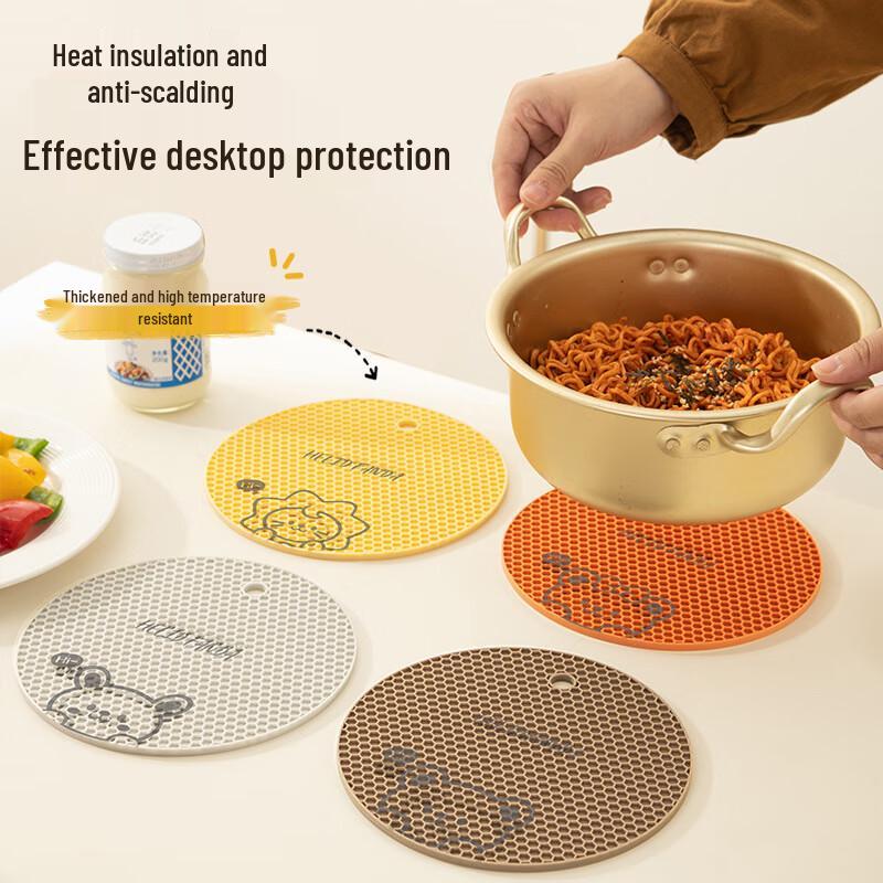 Changbaosen Round Silicone Honeycomb Trivet Set