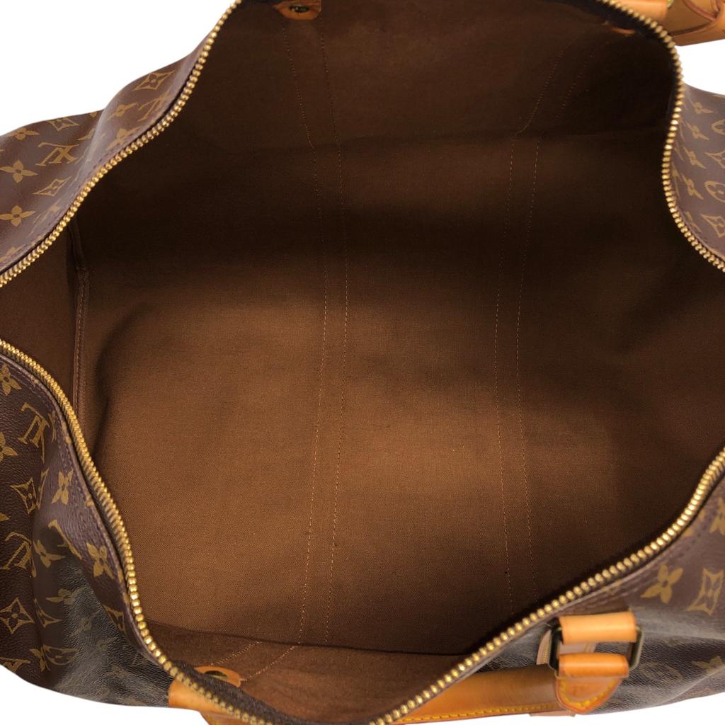 Used Louis Vuitton Monogram Keepall 60 M41422 Boston Bag Canvas Brown Authentic 13130