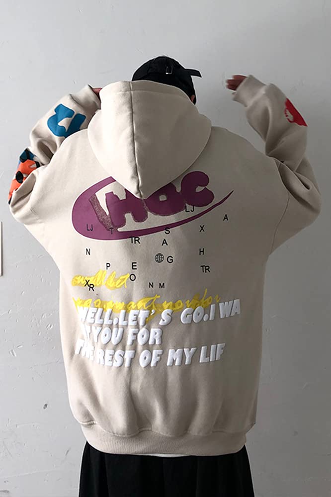 Long Back Loose Large Hip XL Men's Hoodie, Sleeves, Sweatshirt, Sweatshirt, Print, Fit, Top, Casual, Stylish, Size, Hop, Popular, Korean, Fashionable,