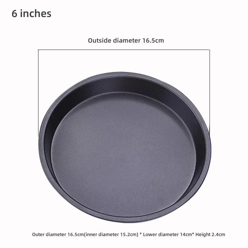 Kitchen Pizza Mould Pan Carbon Steel Ware Round Baking Tray Heat-resistant for Home Baking Pan Round Pizza Tray Pie Tins Black