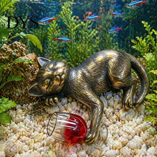 Betrunkener Stil Kätzchen Statue Betrunkene Harz Figur Pflanztopf Aufhänger, 3 Farben Faule Katze Mini Statue, Lebensechte Tier Handwerk Niedliche Hängende Figuren