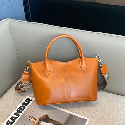 Damenhandtasche aus Rindsleder, Messenger-Tasche mit großem Fassungsvermögen, Damen-Schönheitstasche, Modisches und einfaches Einkaufen