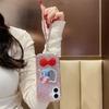 Rhinestone Kt Cat Mirror Premium Sense Mobile Phone Case for Iphone16Promax Bow Tie Apple 17 Lanyard Women's Model