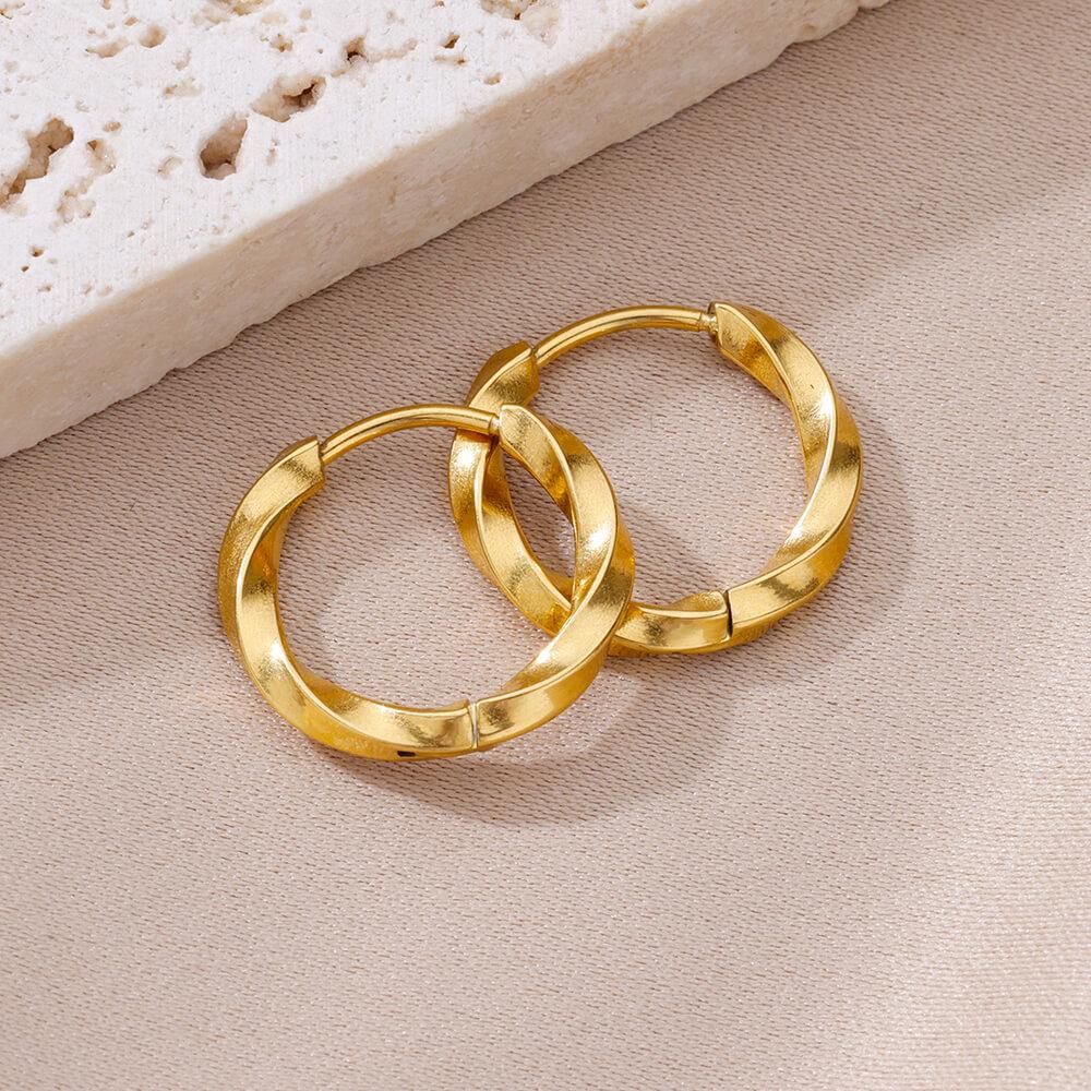 Vintage Stainless Steel Earrings for Women Minimalist Gold Color Earring Trendy Designer Zircon Accessories Free Gift Aretes