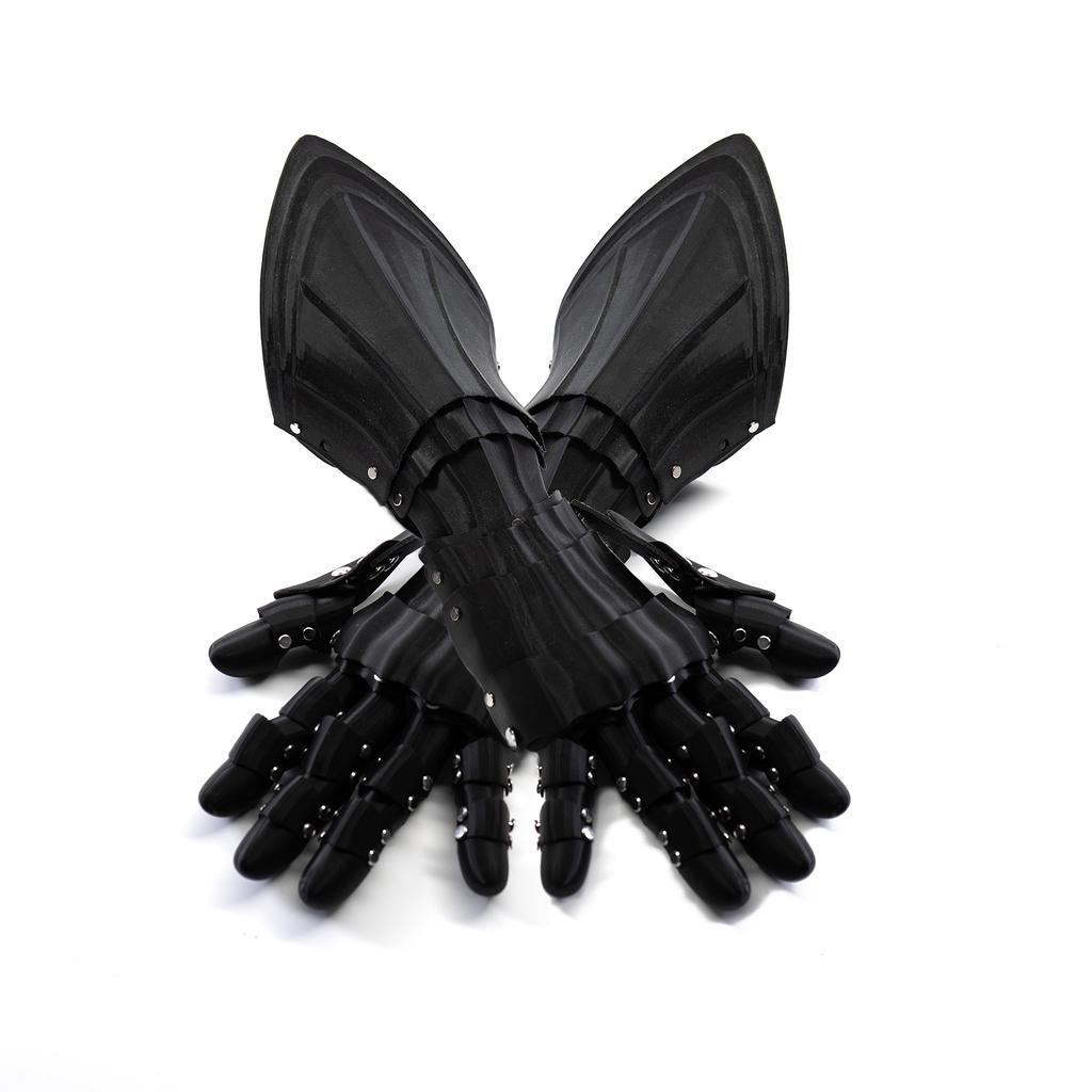 Medieval Knight Gothic Hand Armor 3D Printing Plastic Techwear Punk Long Gloves Man Woman Cosplay Mechanical Arm