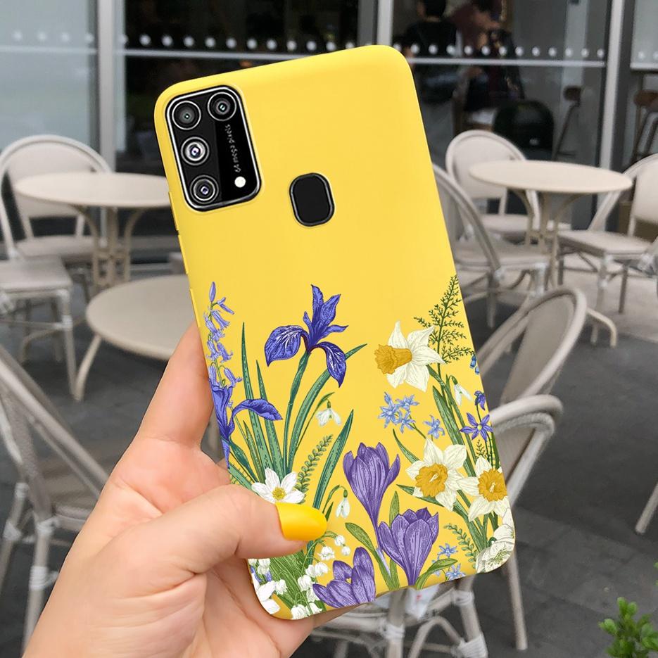 For Samsung Galaxy M31 Case SM-M315F Cute Bear Cartoon Painted Cover Phone Case For Samsung M31 M 31 GalaxyM31 Bumper Soft Funda