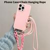 Iphone For 16 Plus Wrist Strap Solid Color Crossbody Accessories Case Phone