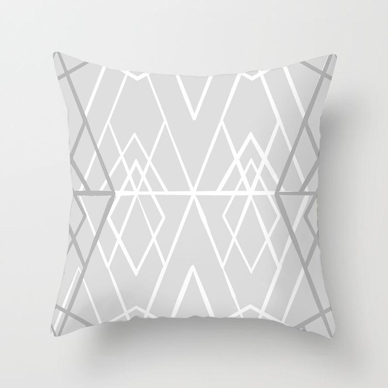 Nordisches Schwarz-Weißes Geometrisches Kissen, Sofataille, Pfirsichleder Samt Kissenbezug, Warmer Fauler Seitenschlaf