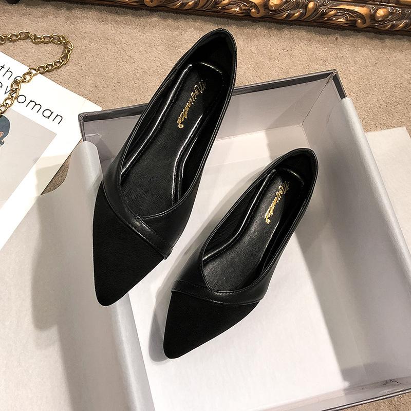 

Остроносые туфли-лодочки женские на плоской подошве новые мягкие туфли Doudou большого размера 41-43 33