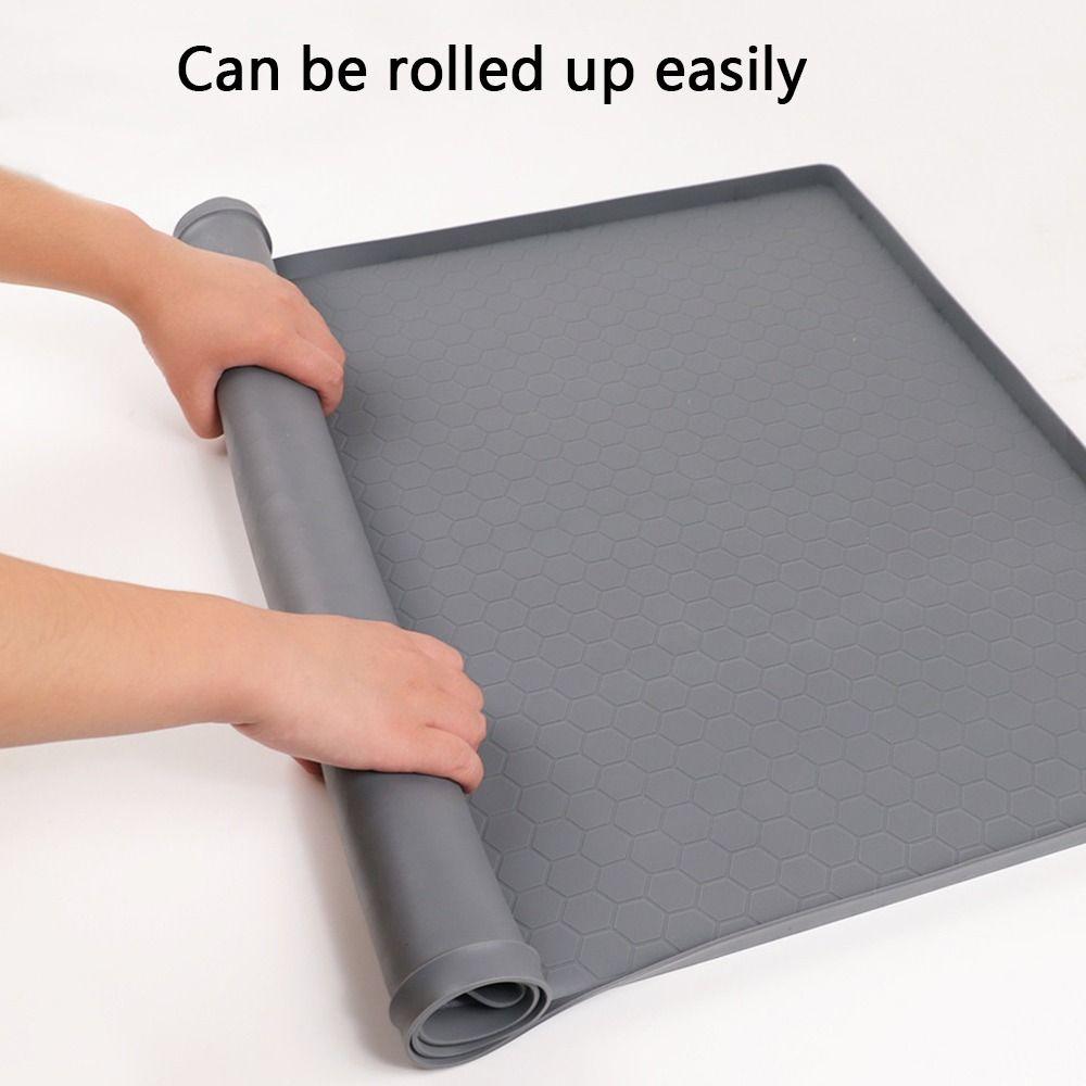 Easy To Clean Under Sink Mat Silicone Drip Proof Tray Square Drain Pad  Tableware