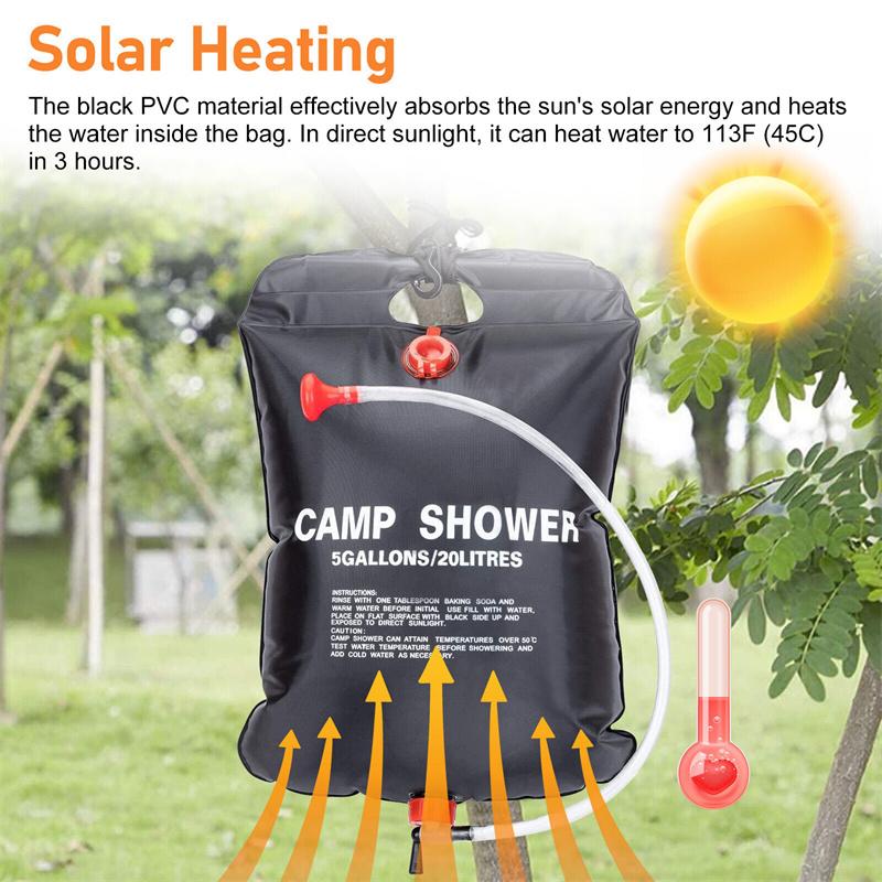 20L Water Bottle Camping Shower Solar Heating Folding Water Canister Camping Bucket Bottle Pouch Water Bag Camping Supplies