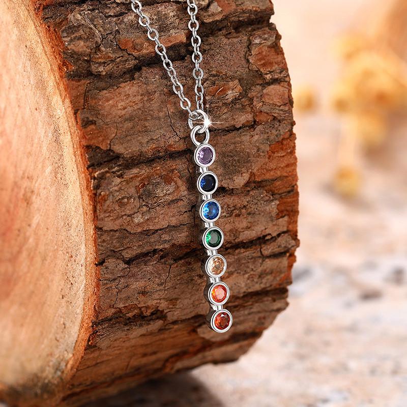 925 Sterling Silver Pendant Necklace with Colorful Cubic Zirconia Inlay for Party Daily Trendy Fresh Jewelry Accessory