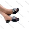 Fashion 2025 European and American New Thick Heel Round Head Flower Cool Slippers Single Shoes Women's