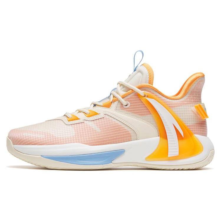 New Anta Swoosh 2.0 GH Cushioning Anti Slip And Wear Resistant Low Top Basketball Shoes Men's Orange White 112311602-4