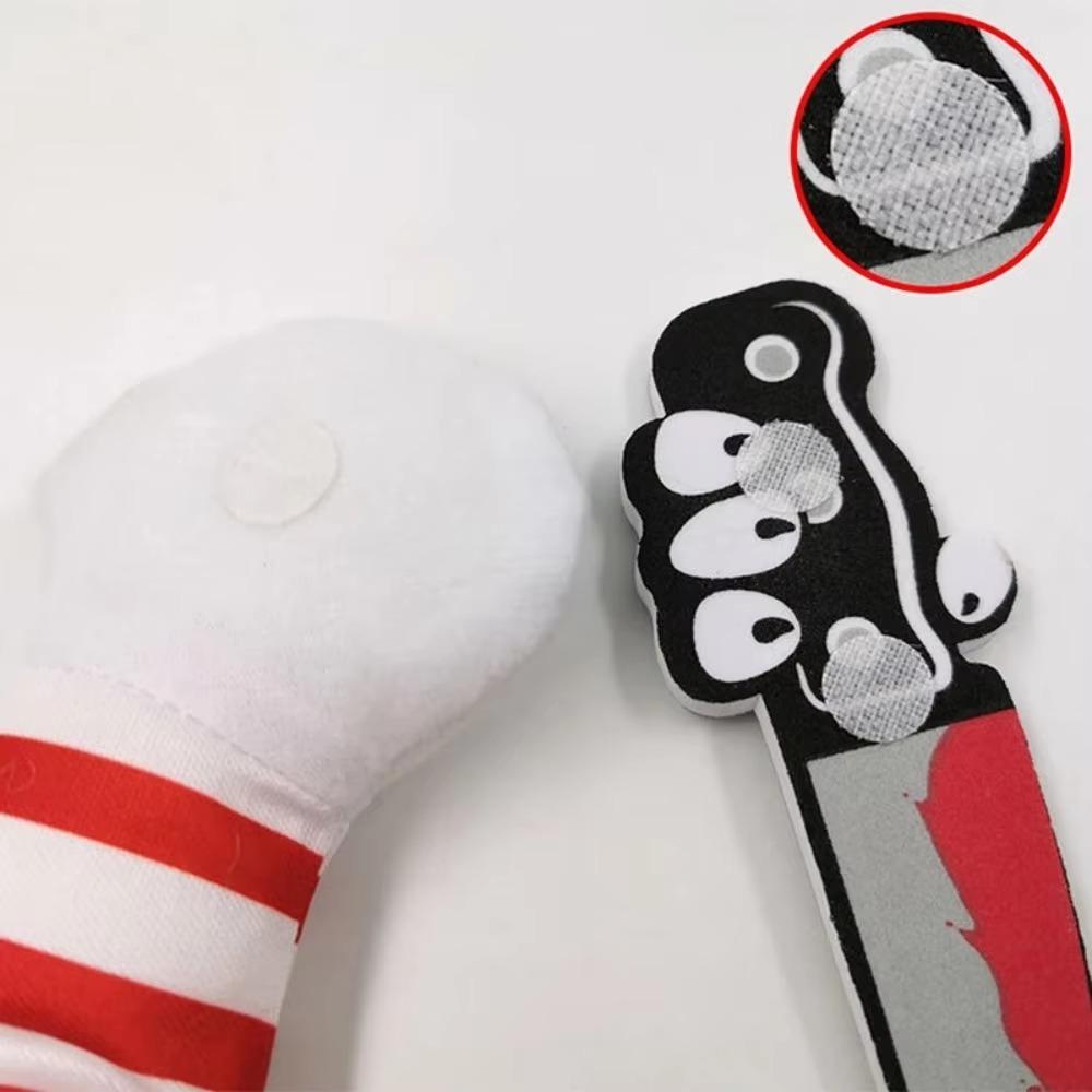 Funny Halloween Pet Dog Cosplay Costume with Wig & Foam Toy Knife, Cute Transformed Outfit for Small Medium Dogs Holiday Party