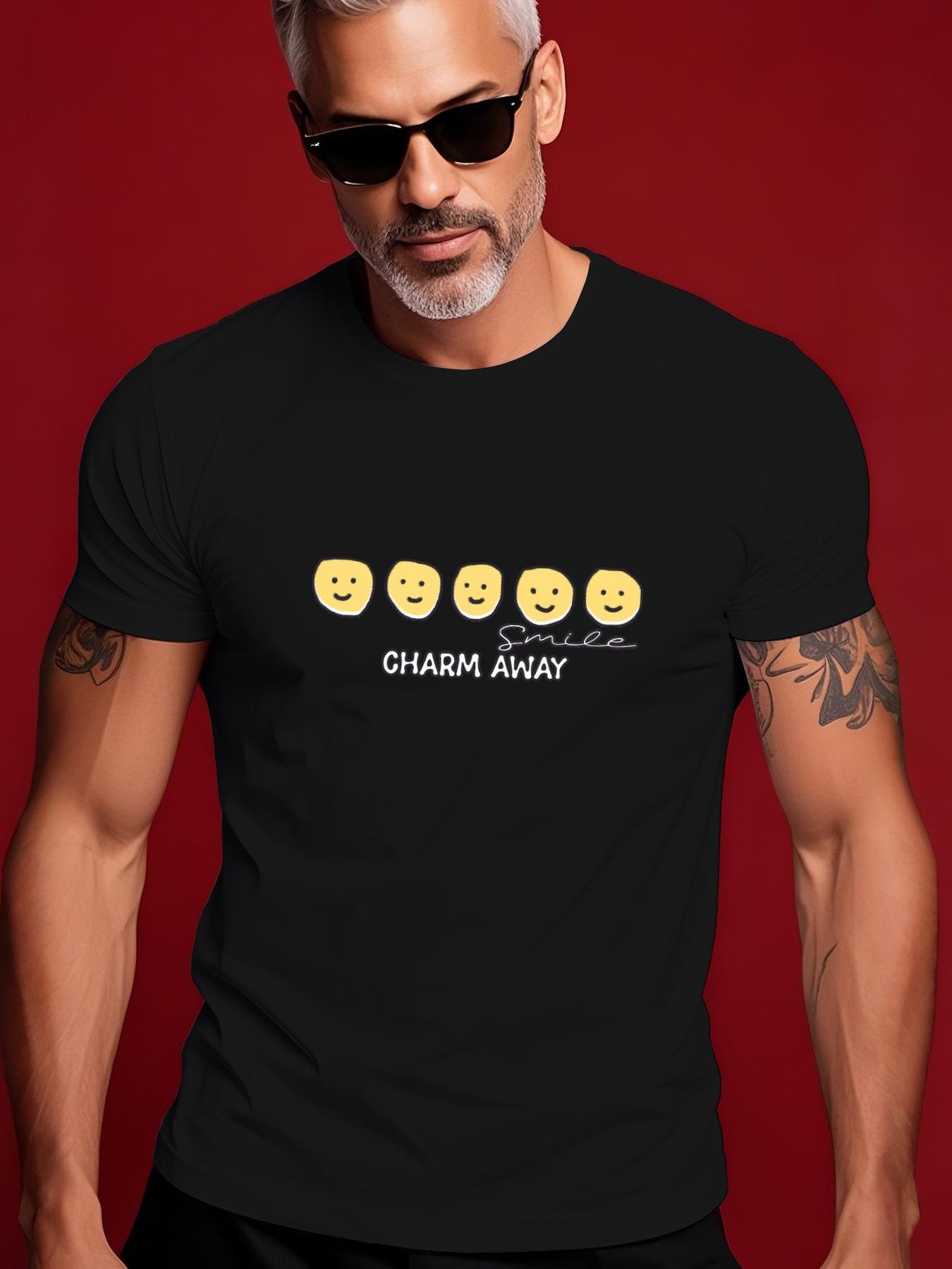 Beige Crew Neck Tshirt - Lightweight Summer Tee with Mini... M