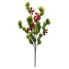 Artificial Christmas Branch Bundle with Red Berries, for Holiday Home Decor, Festive Tabletop and Mantel Ornament
