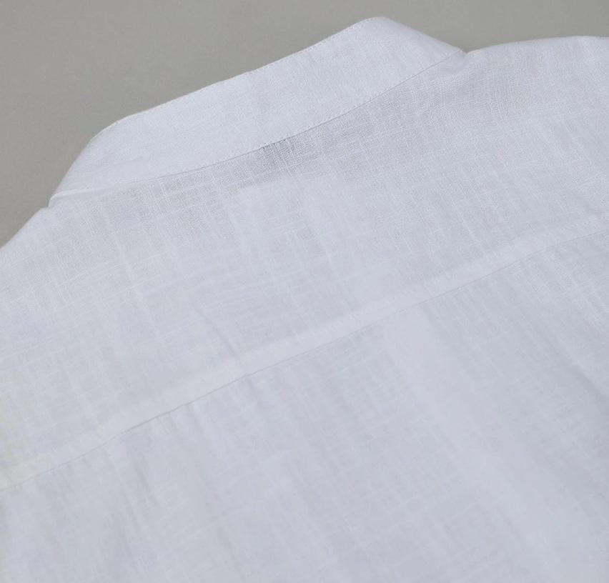 New Summer Cross-Border Men's Solid Color Short Sleeve Lapel Shirt for Teens - Cotton Linen