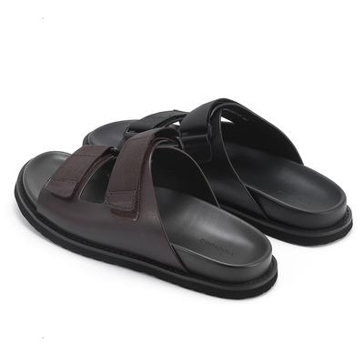 Pantofole di Lusso di Alta Gamma in Vera Pelle Stile Europeo alla Moda per Uomo Antiscivolo Resistenti Estive da Esterno Sandali Piatti con Suola in Eva