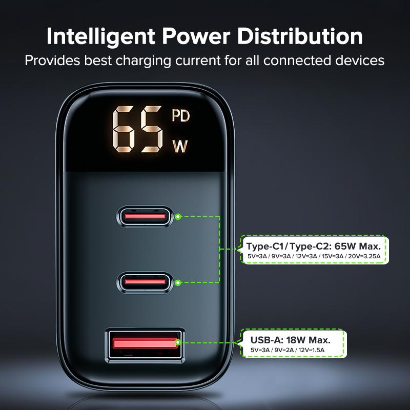 TUODES 65w GaN USB Charger PPS PD USB Type C Fast Charging QC4.0 Quick Charge For iPhone 16 Macbook Air Tablet Samsung Xiaomi Laptop