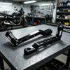 Motorcycle Gear Control Lever Pair, Machined Metal Replacement Set with Rubber Grip Peg Detail for Daily Maintenance