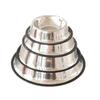 Round Travel Drinking Water Food Feeding Stainless Steel Dog Bowl