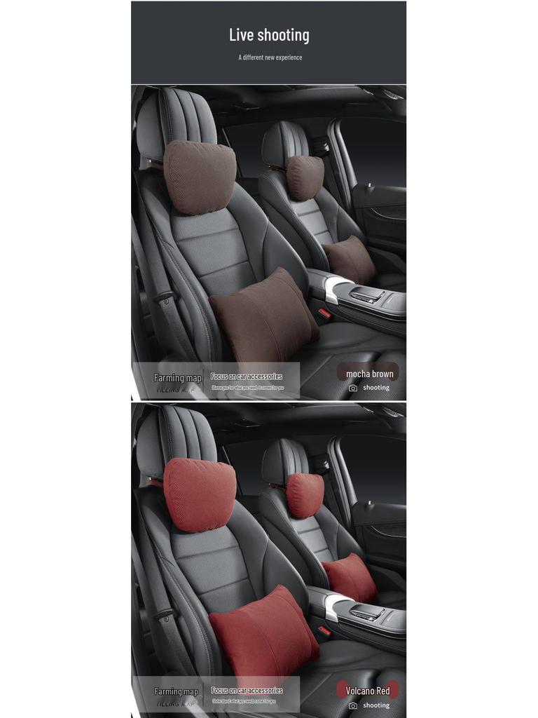 Comfortable Neck Pillow with Bio-Based Lumbar Support for Car Seats, as Used in Mercedes-Maybach.