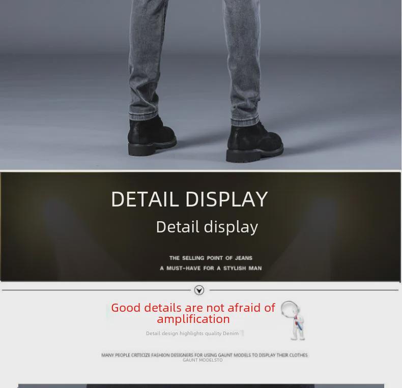 Jeans Masculino da Moda Estilo Coreano Elástico Ajuste Slim Skinny