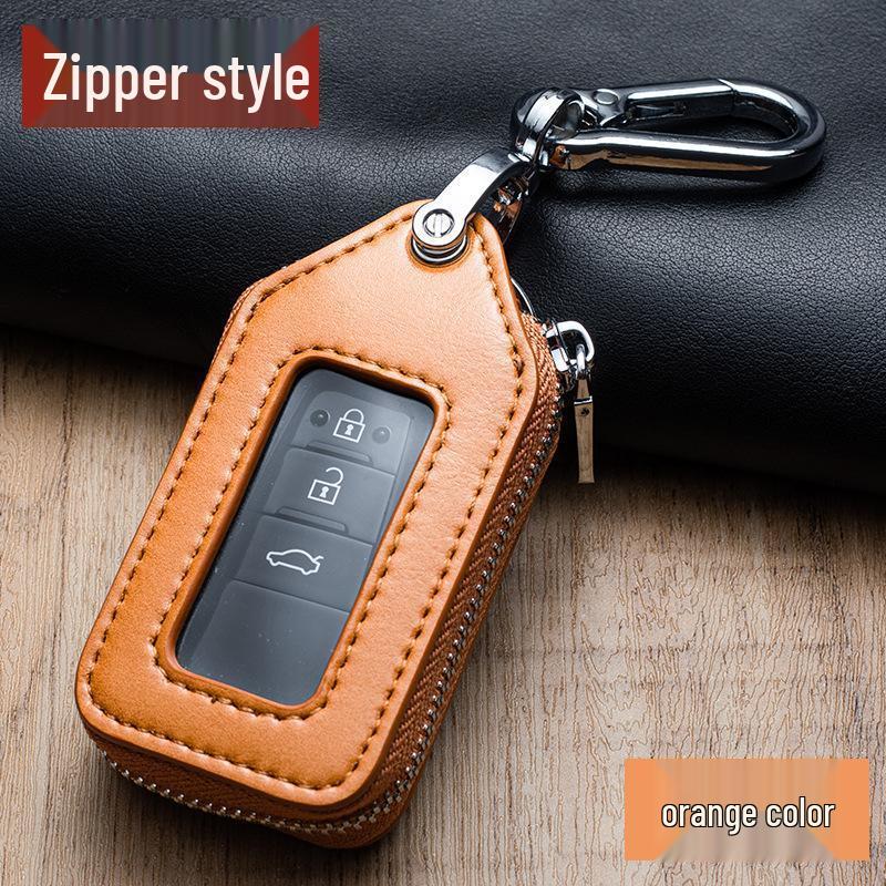 Universal Leather Key Holder: Car Keyring & Protective Mini Waist Hanger for Men & Women