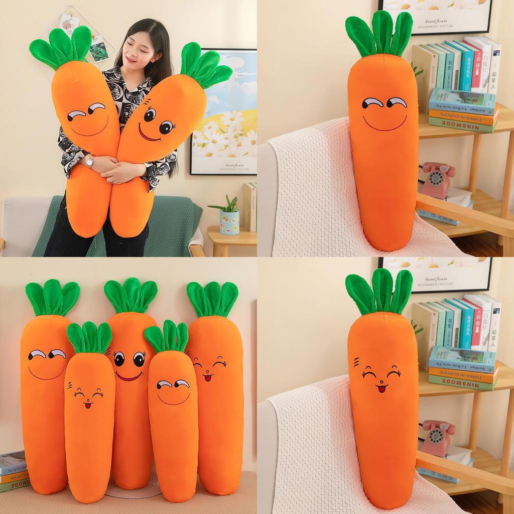 Ultraweiches Karotten-Plüsch-Körperkissen zum Umarmen, entzückendes Stofftier, bezauberndes Bettkissen
