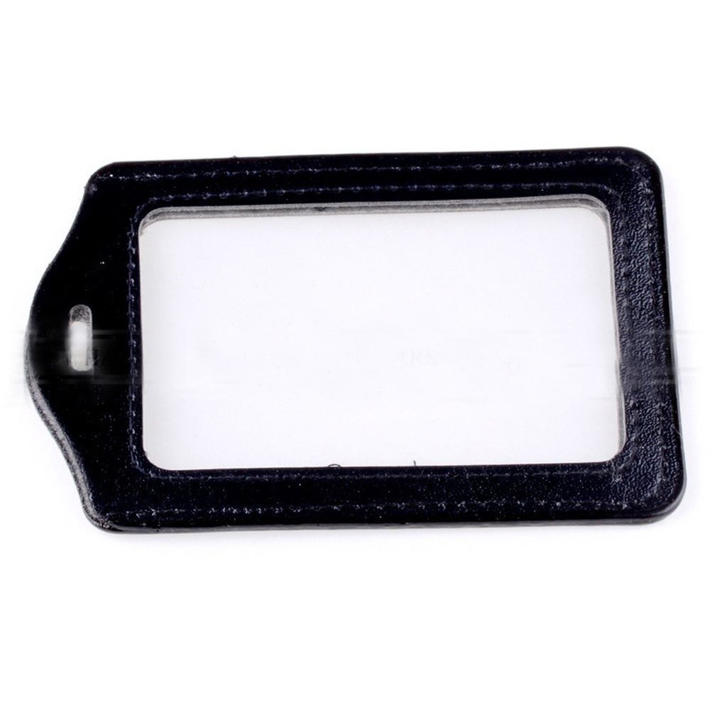 

Faux Pu Leather Id Credit Card Badge Holder Card Holder Case Pouch Clear чорний