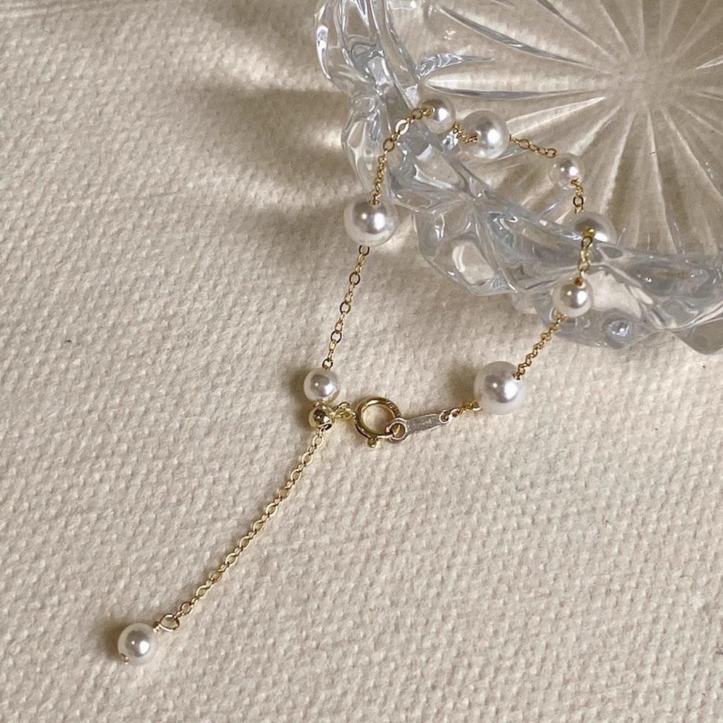 Gradient Starry Sky Pearl Bracelet - Women's 14k Gold-Filled Luxury Hand Jewelry