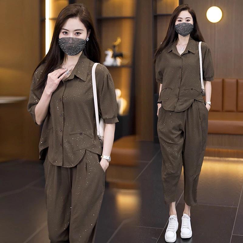 Stylish Age-Reducing Summer Suit Set for Women 2026: Chic Two-Piece Shirt & Pants for a Youthful Look