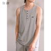 Xuan Liang Men's Sleepwear Summer Thin Cotton Tank Top Sleeveless Shorts Set Large Size Waffle Cool Home Clothes