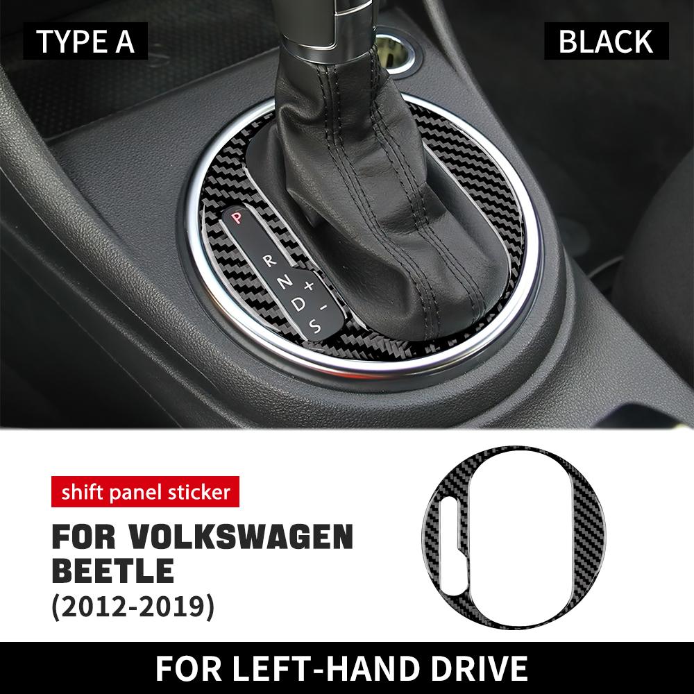 Real Soft Carbon Fiber For Volkswagen Beetle 2012 2013 2014 2015 2016 2017 2018 2019 Car Gear Shift Panel Sticker Accessories
