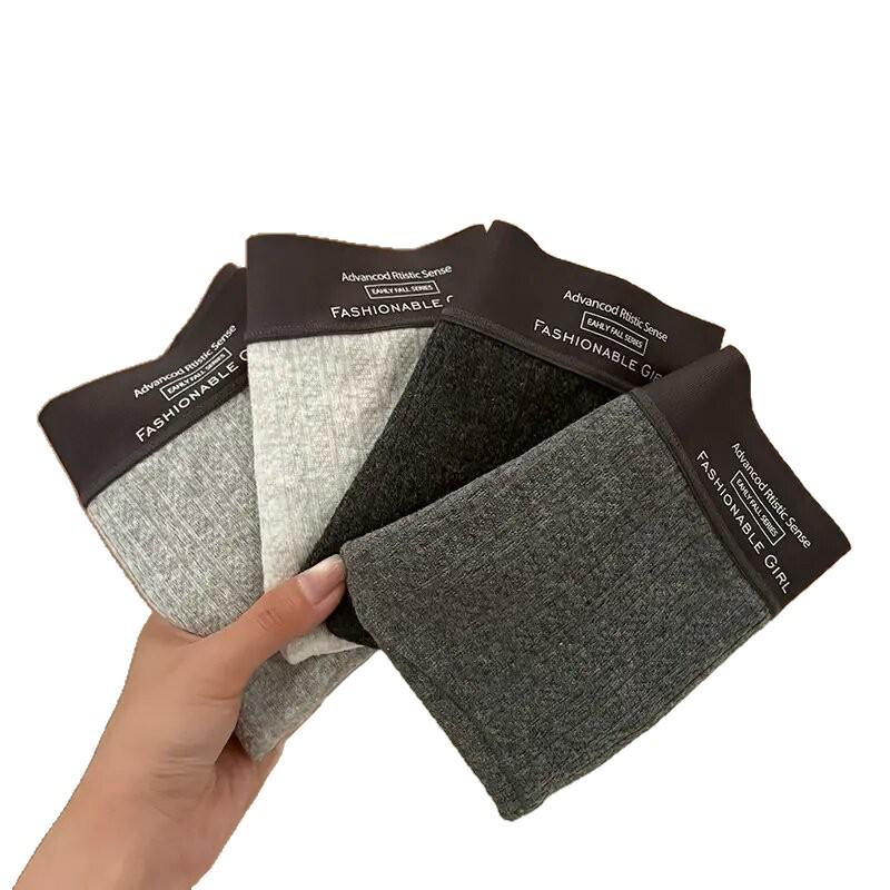 Gray Antibacterial Women's Pure Cotton Seamless Boxer Briefs - Mid-Waist, Breathable, Comfortable, Hip-Wrapping Underwear.