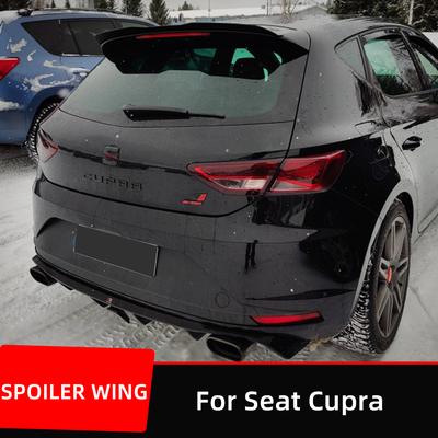 For Seat Leon Cupra Hatchback R ST FR Rear Roof Trunk Lid Car Spoiler Wings Glossy Black Carbon Universal Exterior