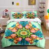 Colorful Butterfly And Floral Set Illustration Exquisite Three-Piece Bedding Set Gift For Kids And Adults