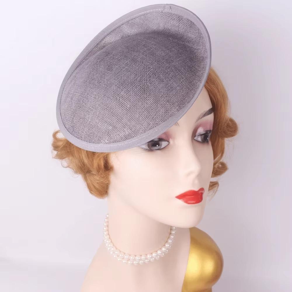 Headpiece Vintage Fascinator Hat Wide Brim Masquerade Top Hat Linen Yarn Fascinator Hat Base  Lady