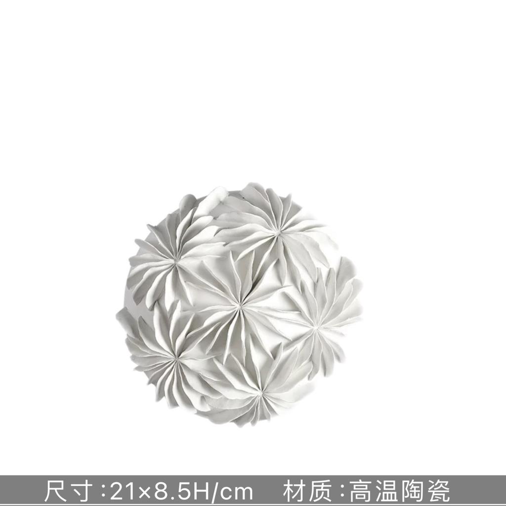 Ceramic Square White Flower Painting Creative Living Room Decoration Ceramic Petal Painting Interior Decoration Background Wall