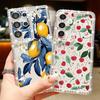 Luxus Kirschfrüchte Muster Diamant Hülle Für Samsung Galaxy S25 Ultra S24 Plus S23 S22 S21 FE A14 A15 A16 A25 A26 A35 A36 A54 A55 A56 5G Cover