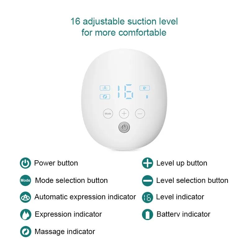 Electric Milk Breast Pump Medical Grade Silicone Double Wearable Electric Breast Pump Hands Free Automatic Breast Pump Messager